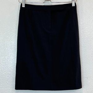 6267 Black Pencil Skirt Above Knee Length Virgin Wool Blend Size 38/2.
